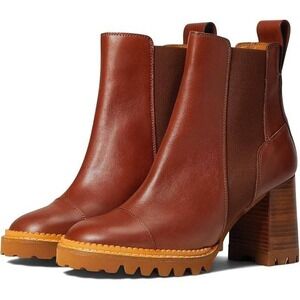 NIB See by Chloe Women's 6.5 Mallory Heeled Boots Brown Leather (MSRP $475
